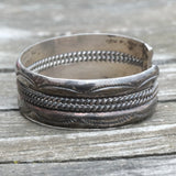 Vintage Sterling Silver Stamped Cuff
