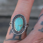 Vintage Sterling Turquoise Ring 5.25
