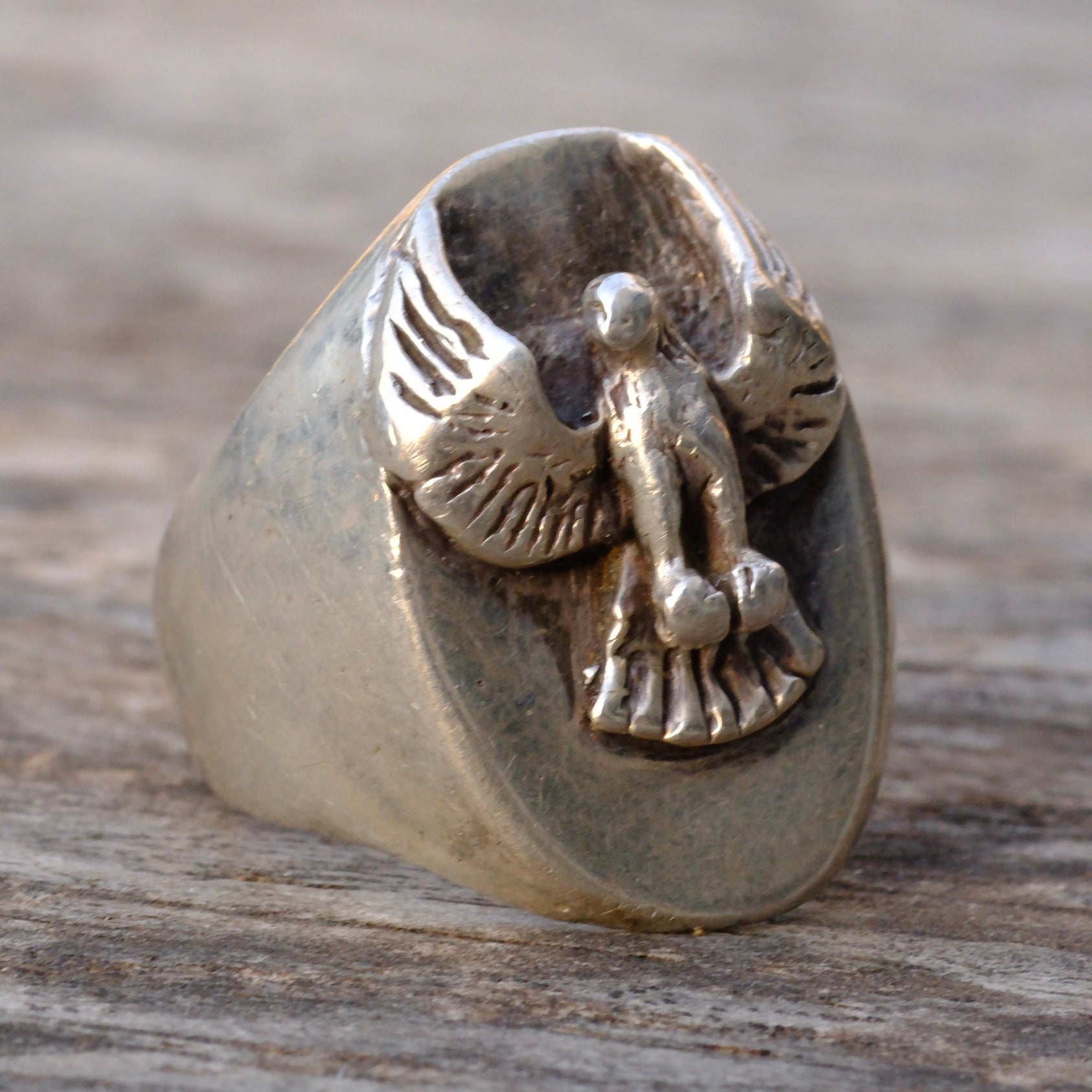 Vintage Sterling Silver Eagle Signet Ring 9