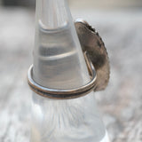 Vintage Sterling Turquoise Feather Ring 6.5