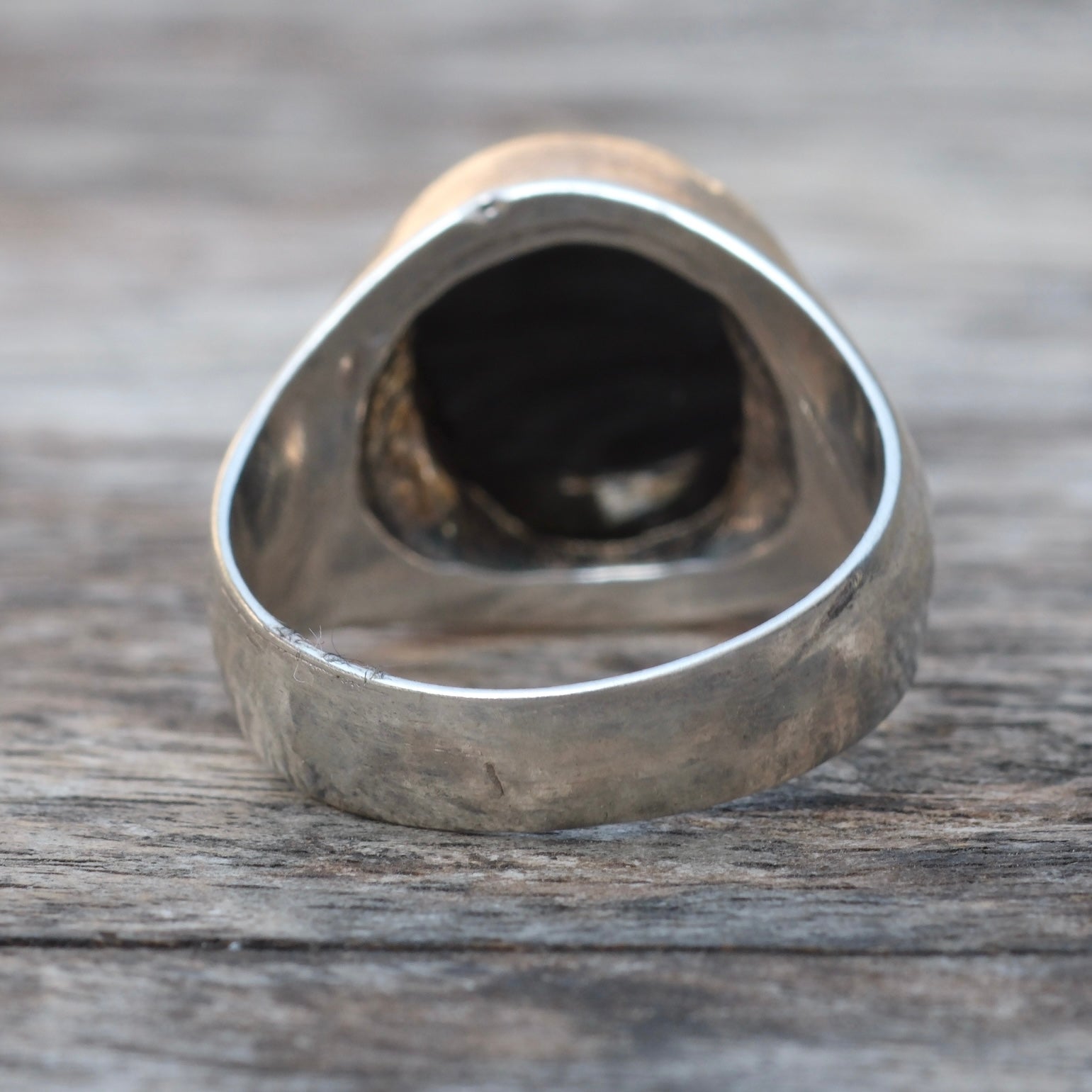 Vintage Sterling Onyx Signet Ring 9.25