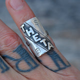 Vintage Sterling Theta Ring 4.75