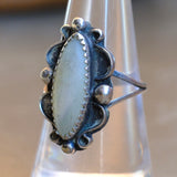 Vintage Sterling Mother Of Pearl Ring 7.75