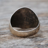 Vintage Sterling Hematite Stamped Arrows Ring 8