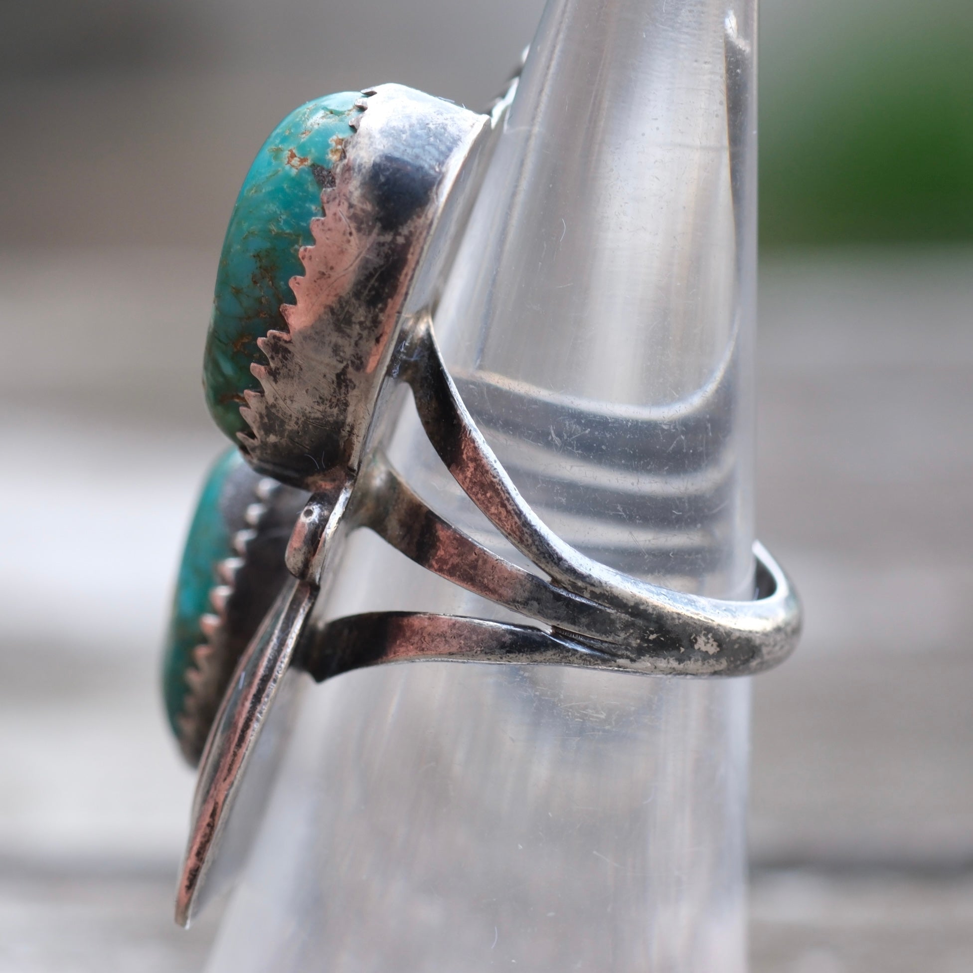 Vintage Sterling 2-Stone Turquoise Ring 6