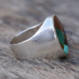 Vintage Sterling Multistone Inlay Ring 10