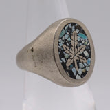 Vintage Base Metal Sweet Leaf Signet Ring 5.75