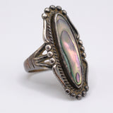 Vintage Sterling Abalone Ring 5.25