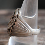 Vintage Sterling 2-Stone Onyx Eagle Ring 10.75