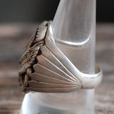 Vintage Sterling 2-Stone Onyx Eagle Ring 10.75