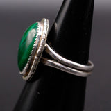Vintage Sterling Malachite Ring 7