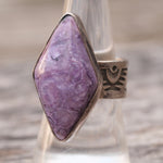 Vintage Sterling Purple Agate Ring 8
