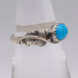 Vintage Sterling Turquoise Feather Band 6