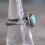Vintage Sterling Turquoise Roper Ring 5.25