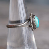 Vintage Sterling Turquoise Roper Ring 5.25