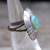 Vintage Sterling Turquoise Ring 4.5