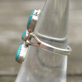 Vintage Sterling Turquoise Cluster Ring 5.5