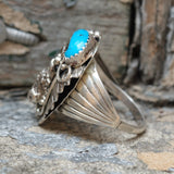 Vintage Sterling Turquoise Buffalo Ring 10.5