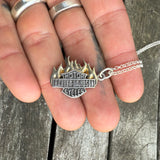 Vintage Sterling Harley Davidson Necklace