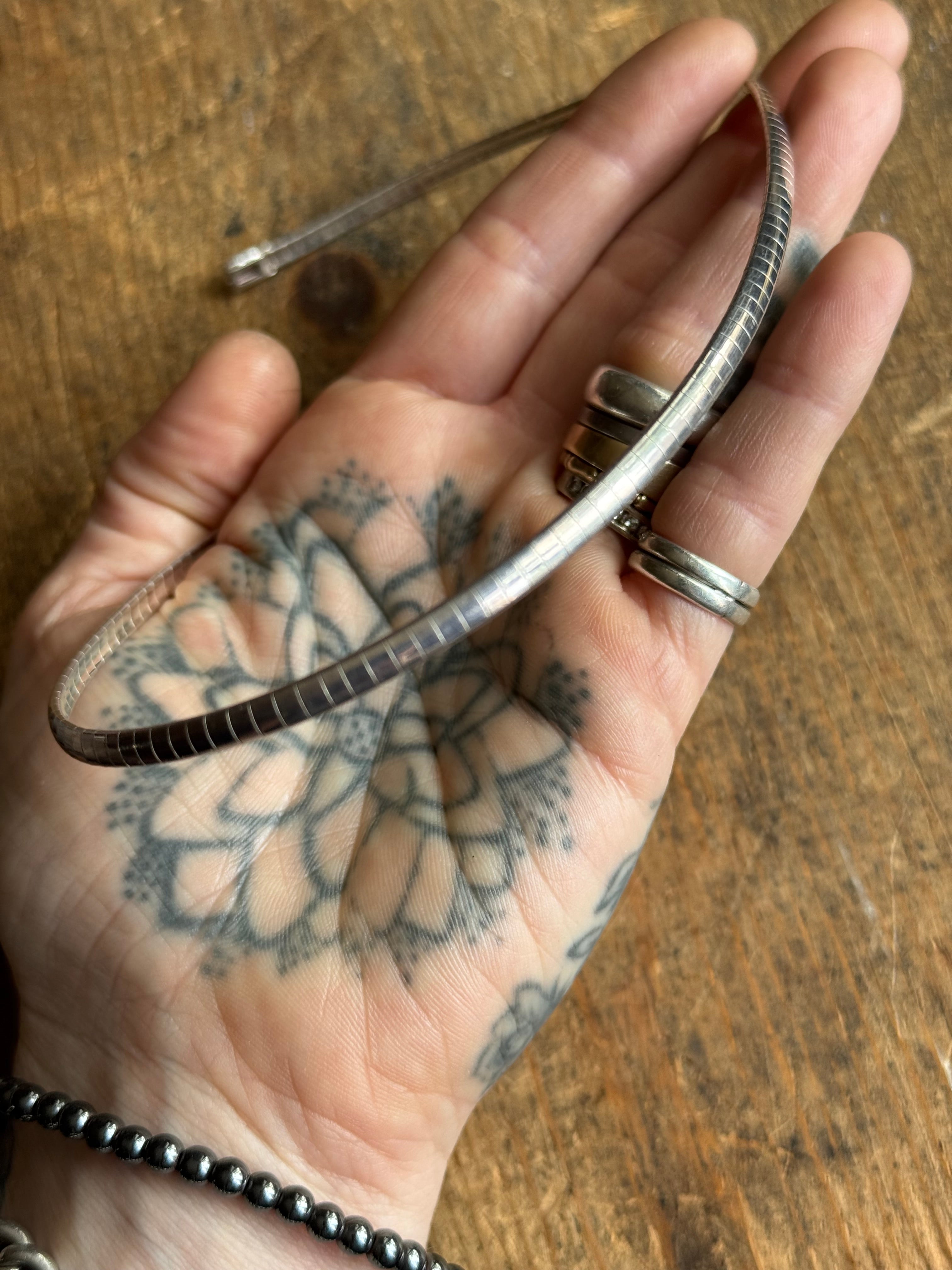 Vintage Sterling Silver 16.5” Snake Box Snake Collar