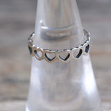 Vintage Sterling Silver Heart Band 6.25