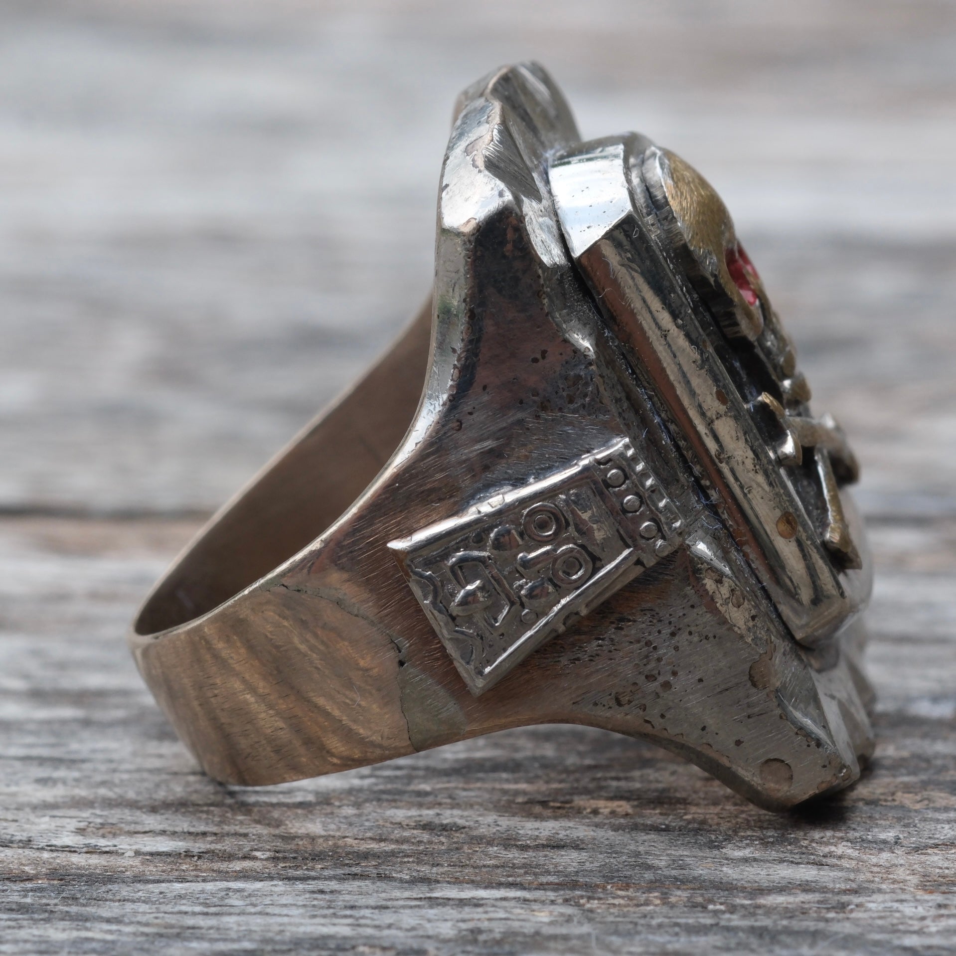 Vintage Mexican Biker Skull Ring 11