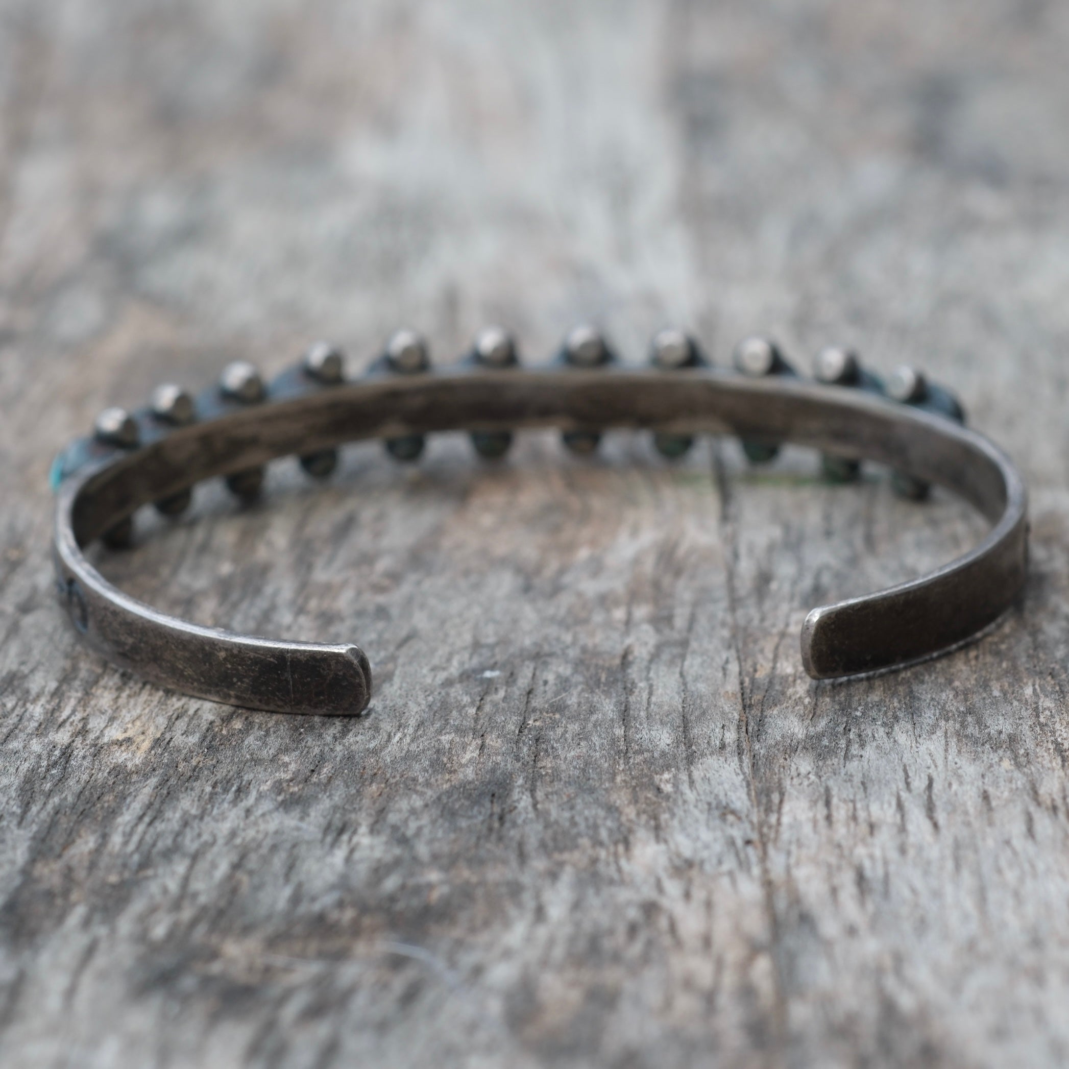 Vintage Sterling Snake Eye Turquoise Cuff Bracelet