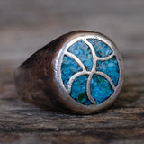 Vintage Sterling Turquoise Inlay Ring 10