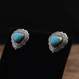 Vintage Sterling Turquoise Heart Earrings
