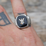 Vintage Sterling FOE Signet Ring 6