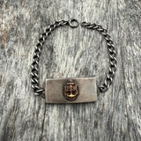 Vintage Sterling Silver USN Locket ID Bracelet