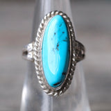 Vintage Sterling Turquoise Roper Ring 5.5