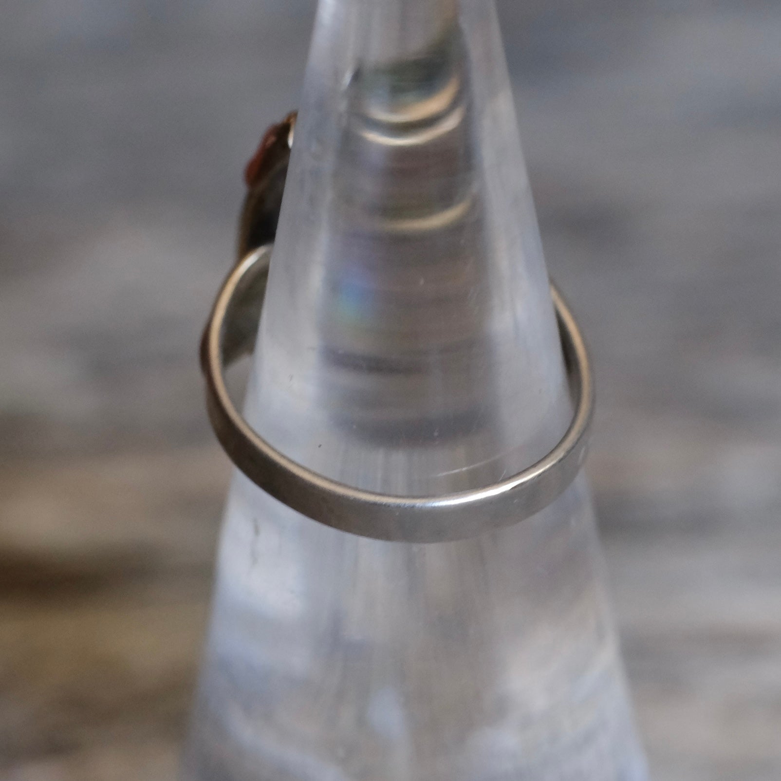 Vintage Sterling Agate Ring 4.25