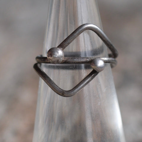 Vintage Sterling Modernist Ring 4