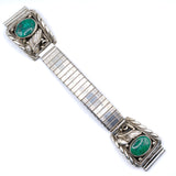 Vintage Sterling Turquoise Feather Watch Band