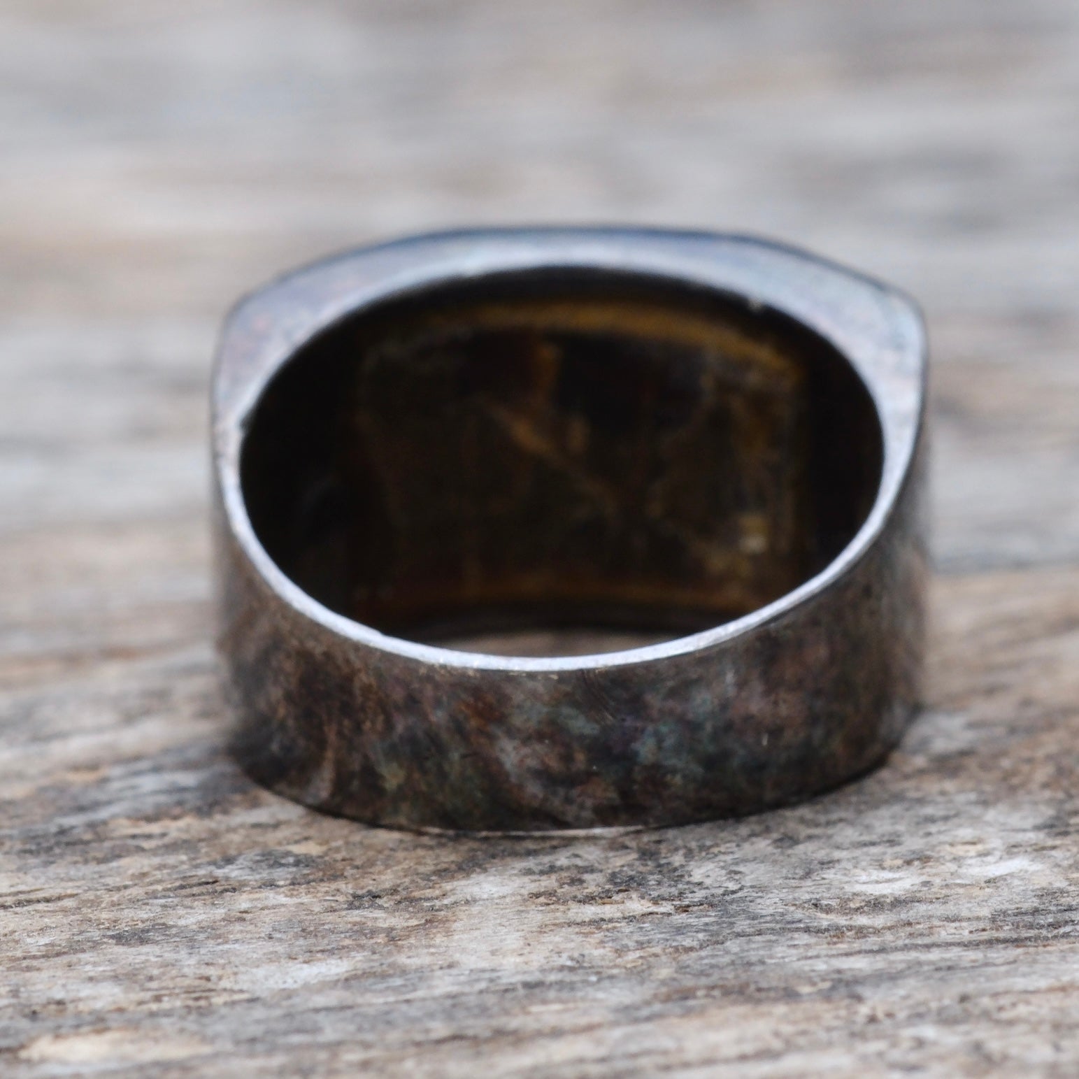 Vintage Sterling Tigers Eye Ring 6.25