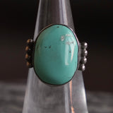 Vintage Sterling Old Pawn Turquoise Ring 5.25