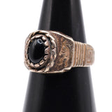 Vintage Sterling Onyx Kokopelli Ruing 4.75
