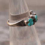 Vintage Sterling Turquoise Inlay Band 5.25
