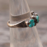 Vintage Sterling Turquoise Inlay Band 5.25