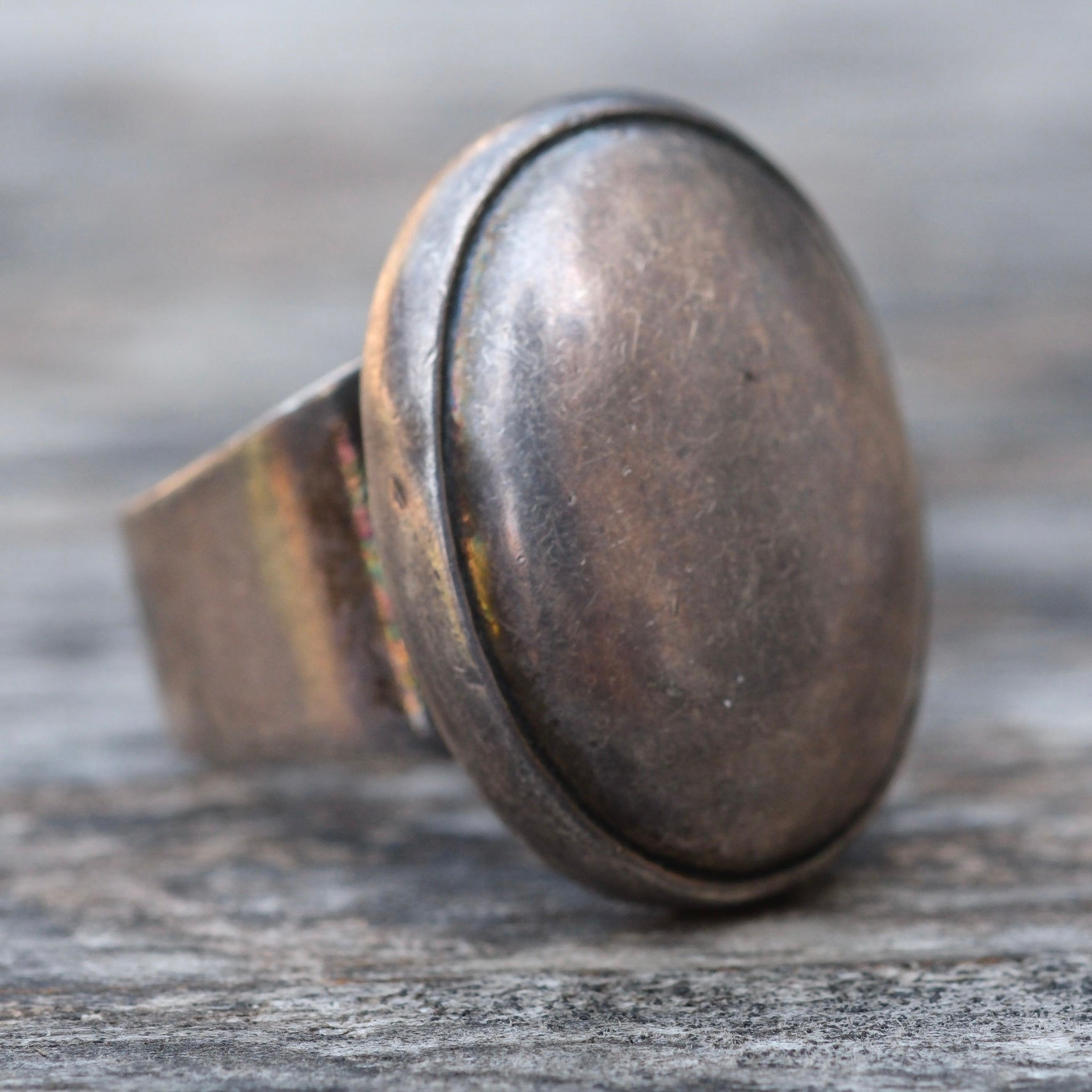 Vintage Sterling Silver Heavy Dome Ring 7