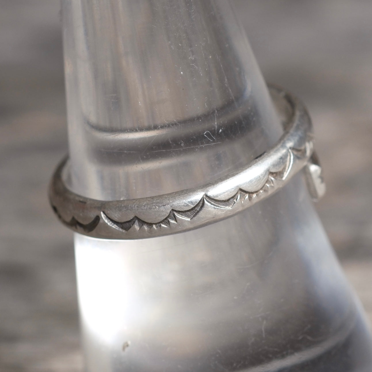 Vintage Sterling Silver Stamped Overpass Ring 7.5