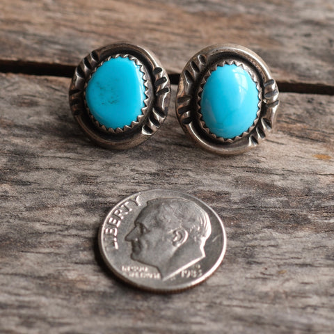Vintage Sterling Turquoise Earrings