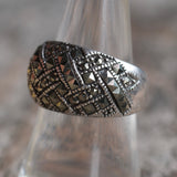 Vintage Sterling Marcasite Ring 7.75