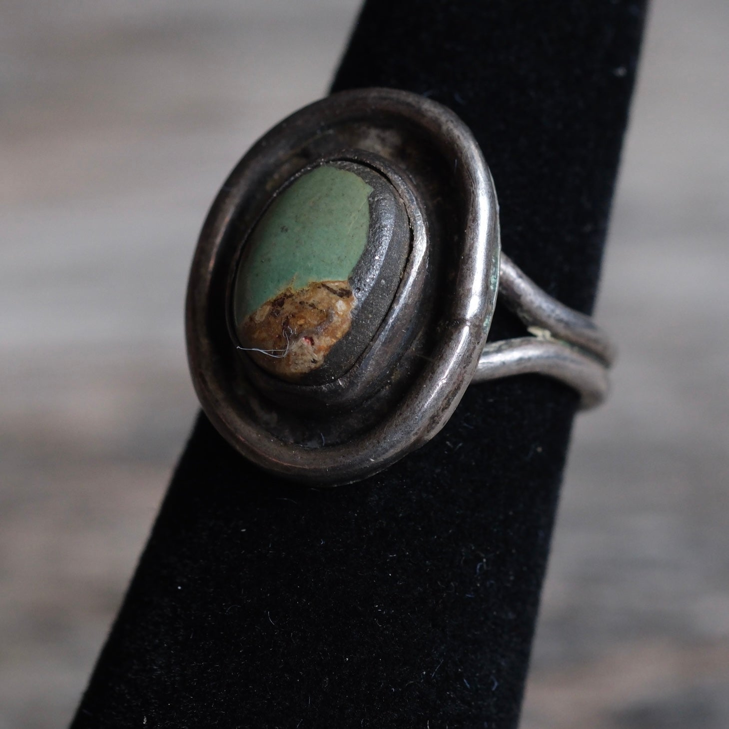 Vintage Sterling Turquoise Ring 4.25