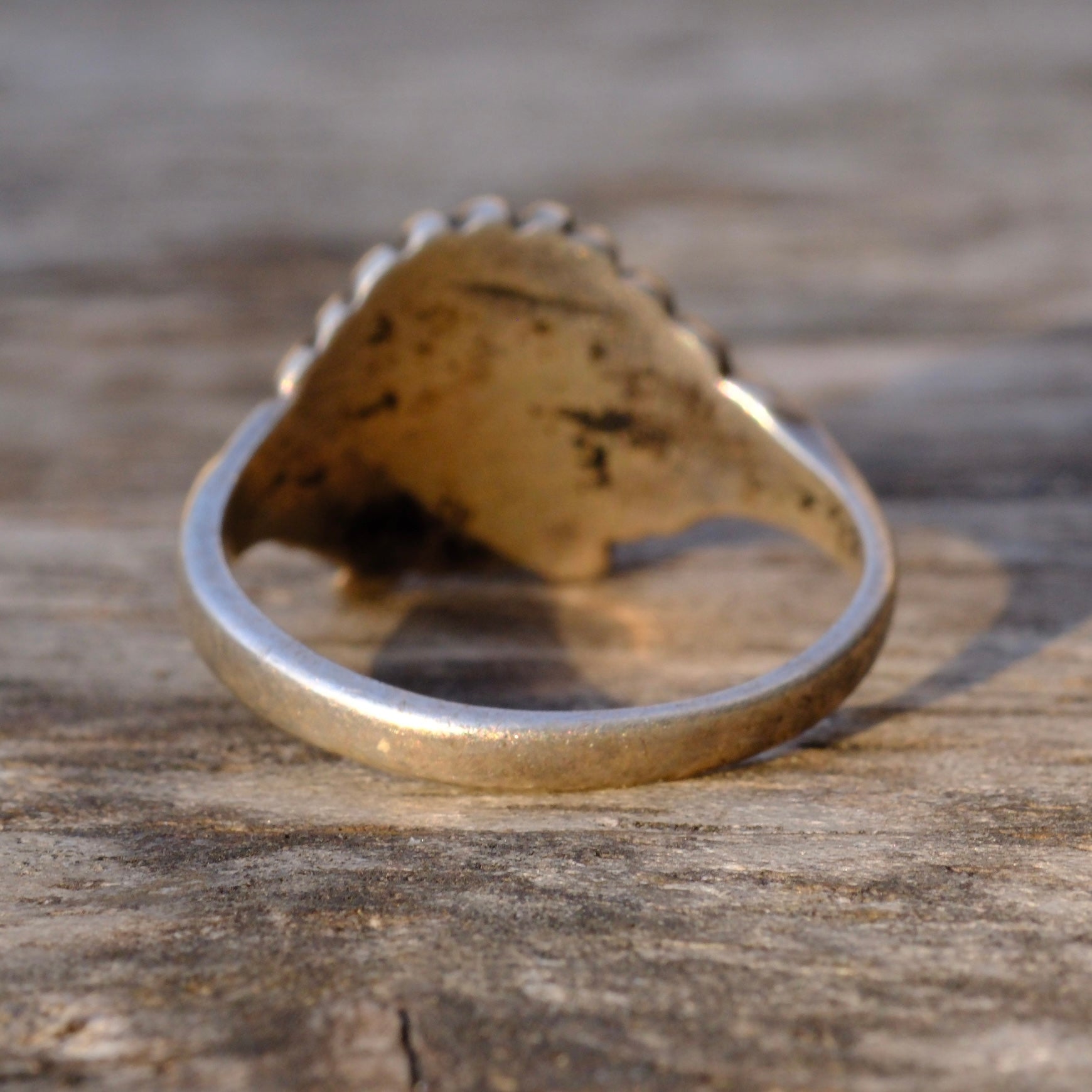 Vintage Sterling Silver Chief Ring 6.75