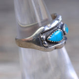 Vintage Sterling 3-Stone Turquoise Ring 5.75