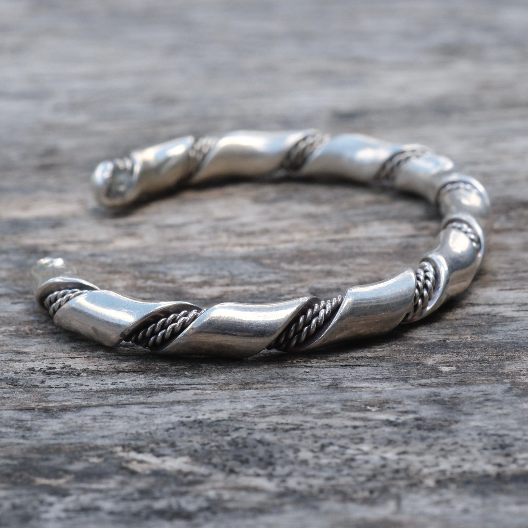 Vintage Sterling Silver Plated Twisted Cuff Bracelet
