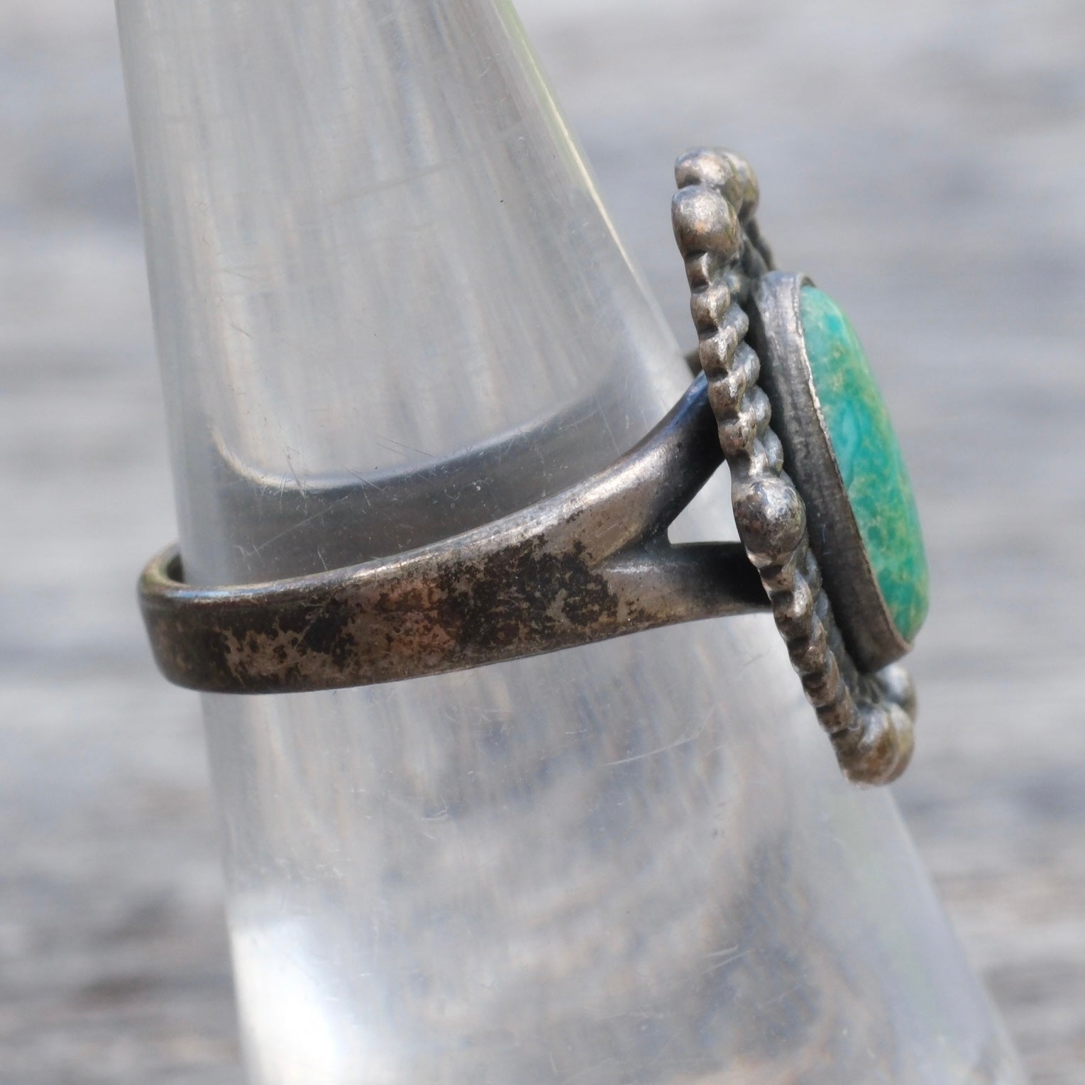 Vintage Sterling Turquoise Ring 6.5