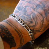 Vintage Sterling Silver Figaro Chain Bracelet 9"